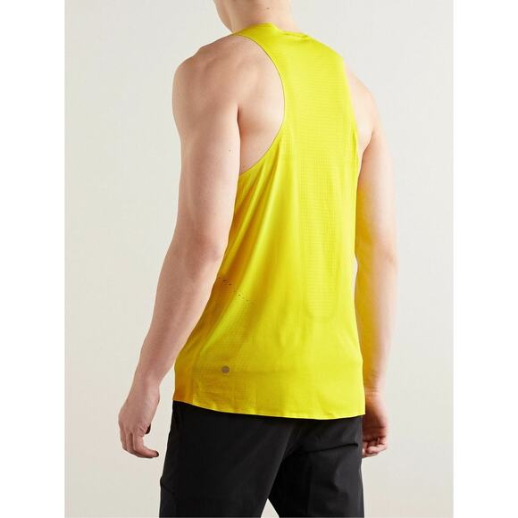 Lululemon Fast and Free Recycled Breathe Light Mesh Yellow Tank Top Sz XXL - Picture 6 of 7